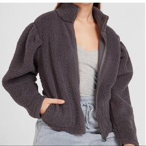 Express Sherpa Puff Sleeve Zip up